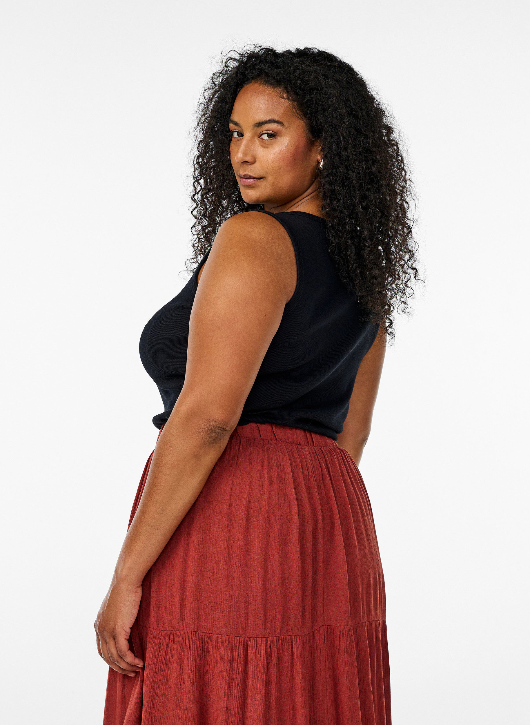 ZizzifashionFitted top with motif, Black, Model image number 2