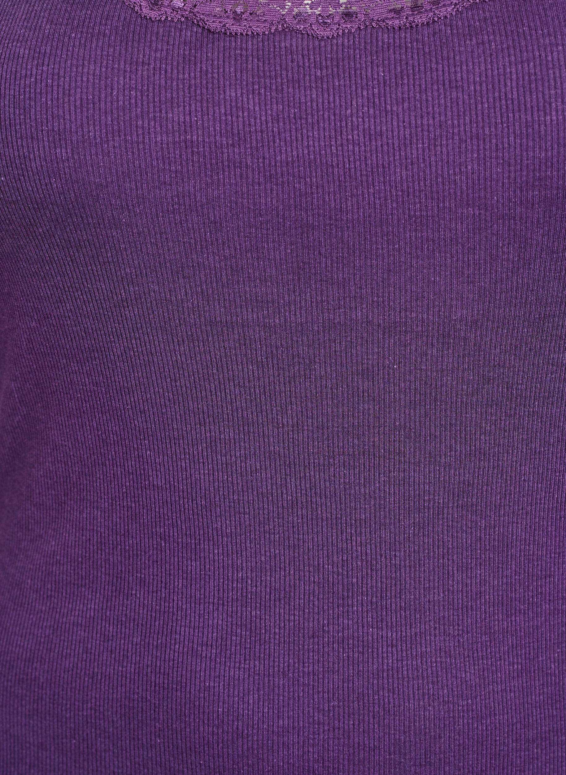 Zizzifashion Top with lace trim, Purple, Packshot image number 2