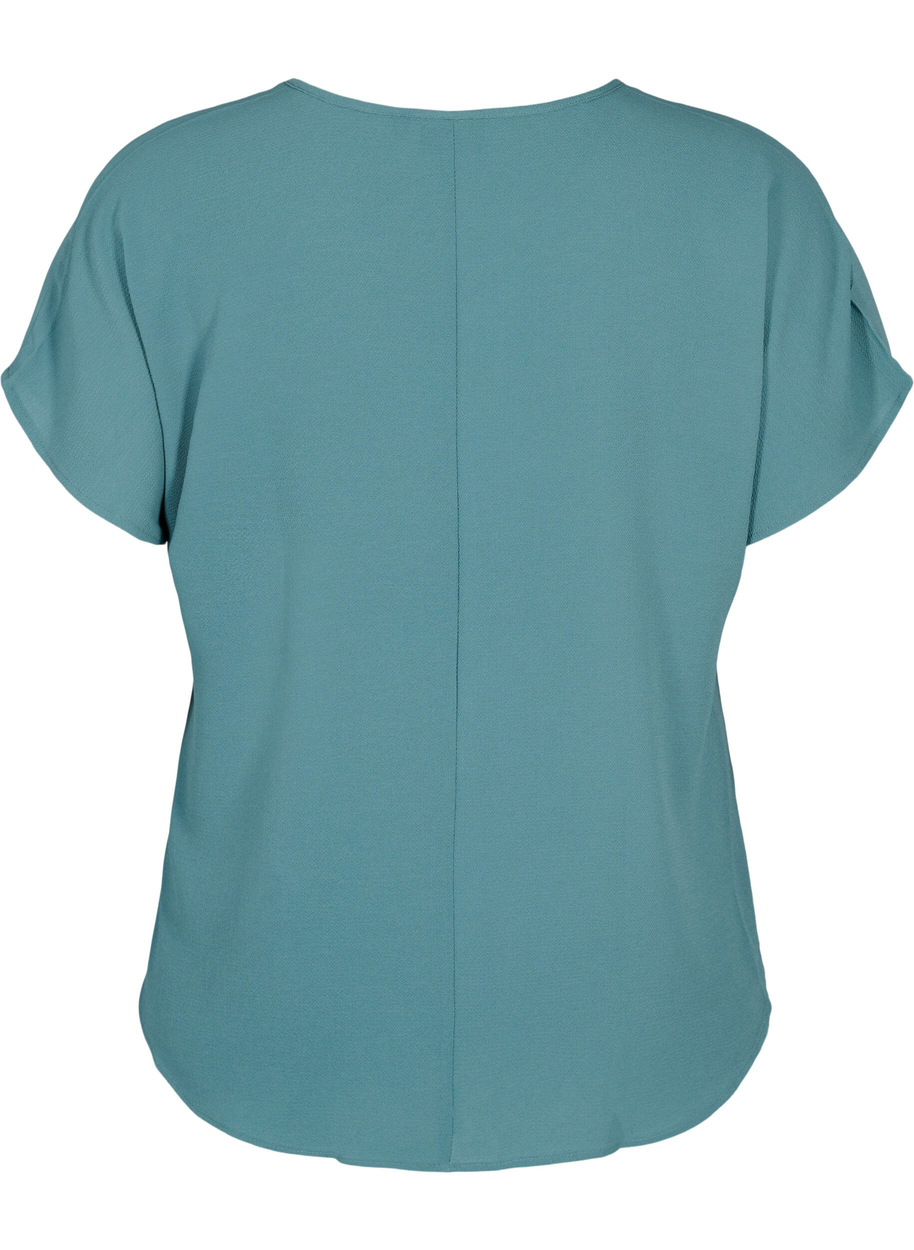 ZizzifashionBlouse with short sleeves and a round neckline, Green, Packshot image number 1