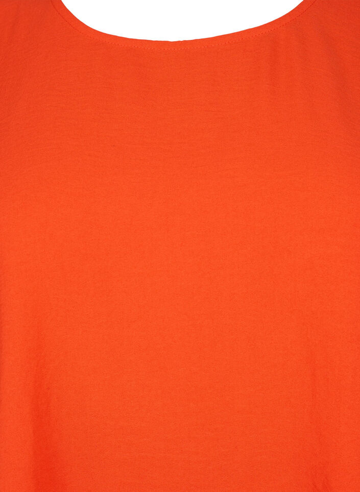 Short-sleeved blouse with wrinkles, Orange.com, Packshot image number 2