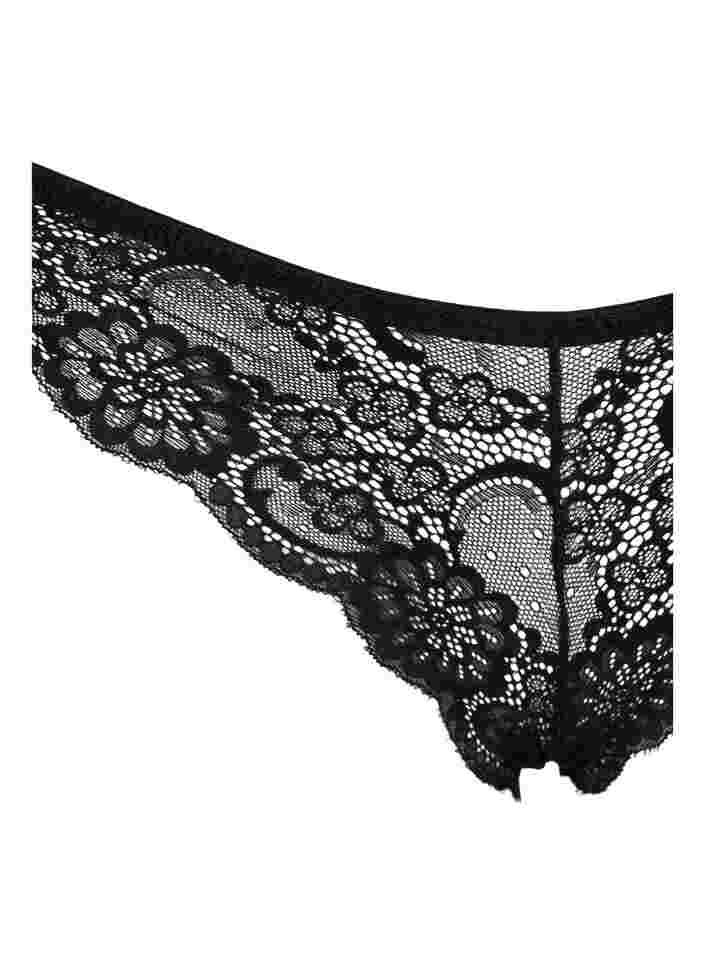 Brazilian lace underwear, Black, Packshot image number 2