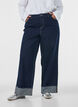 Wide fit jeans with wide turn-ups and contrast stitching, Blue, Model image number 2