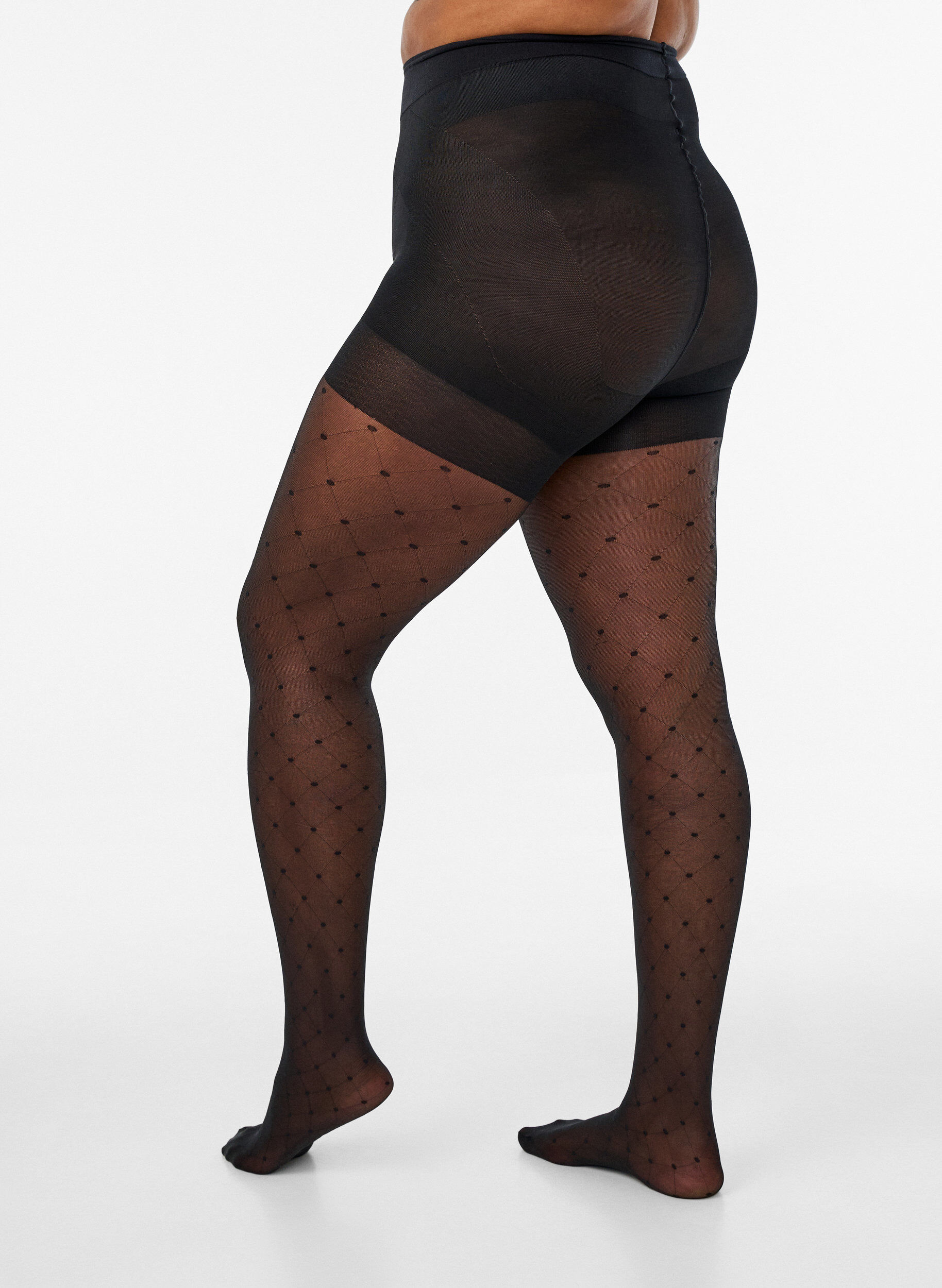 ZizzifashionPush-up 25 denier tights with polka dot pattern, Black, Packshot image number 1