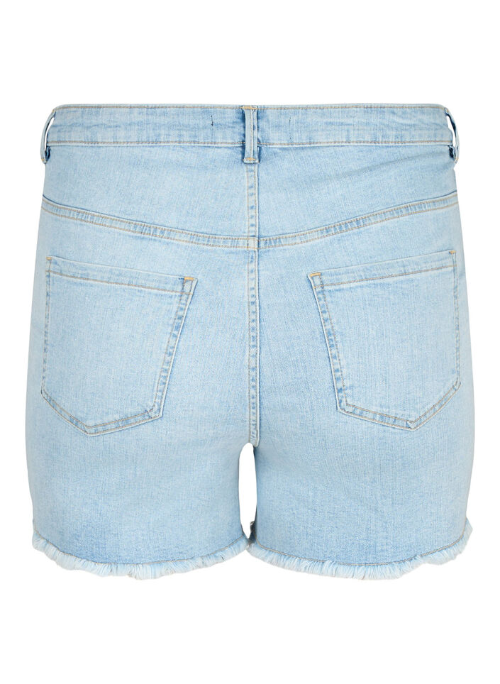 Denim shorts with distressed details, Light Blue Denim, Packshot image number 1