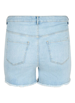 Denim shorts with distressed details, Light Blue Denim, Packshot image number 1