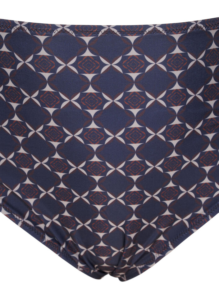 High-waisted bikini bottoms with print, Blue, Packshot image number 2