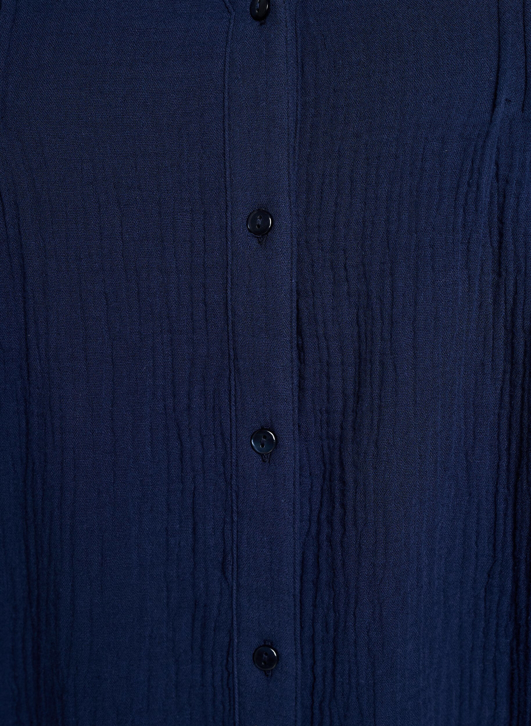 Zizzifashion Cotton muslin blouse with embroidered details, Blue, Packshot image number 2