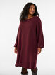 Short knitted dress with wavy hem and slits, Red, Model image number 0
