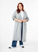 Long knitted cardigan with pockets, Light Grey Melange, Model image number 2