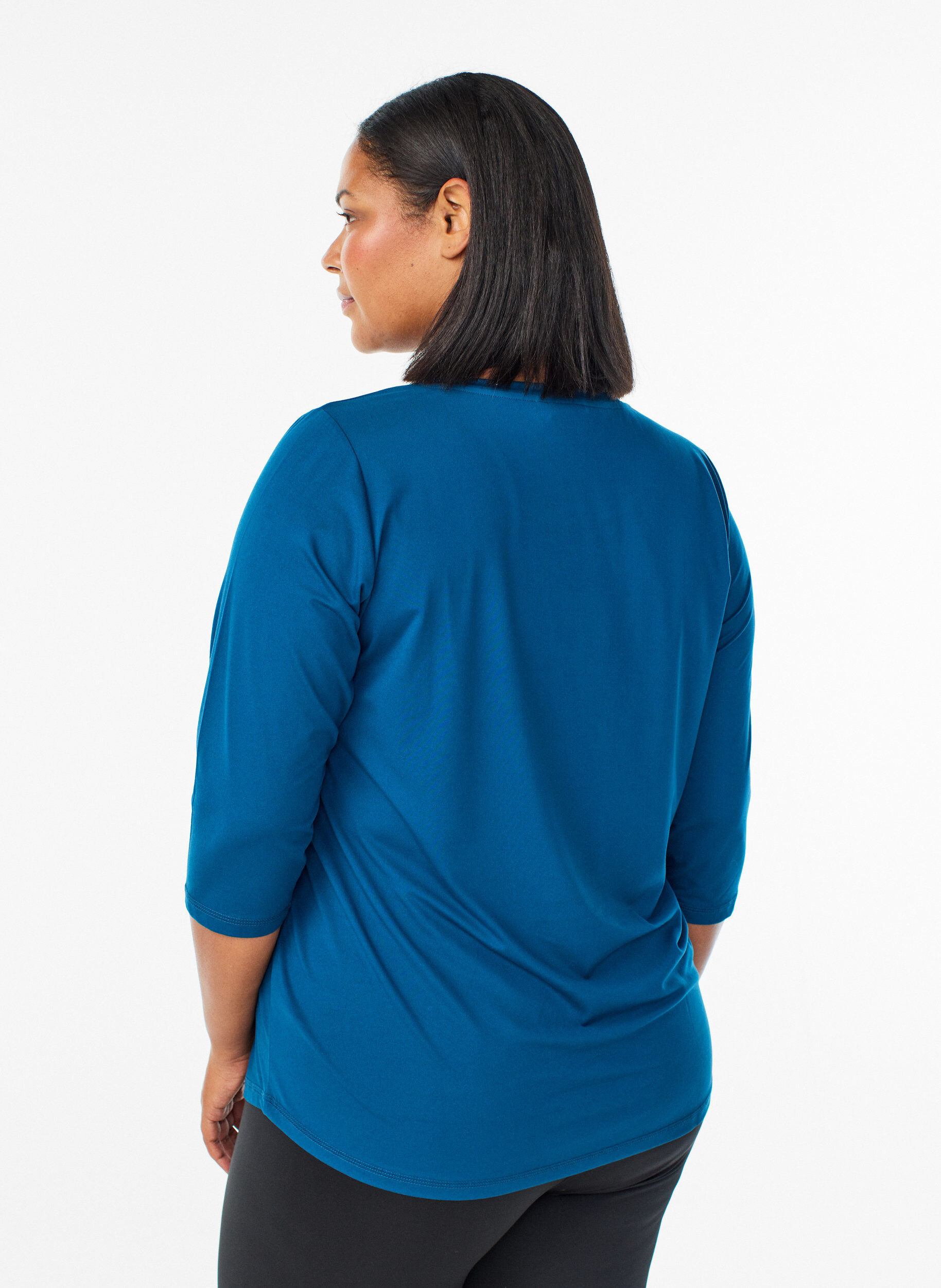 ZizzifashionWorkout top with 3/4 sleeves, Blue, Model image number 2