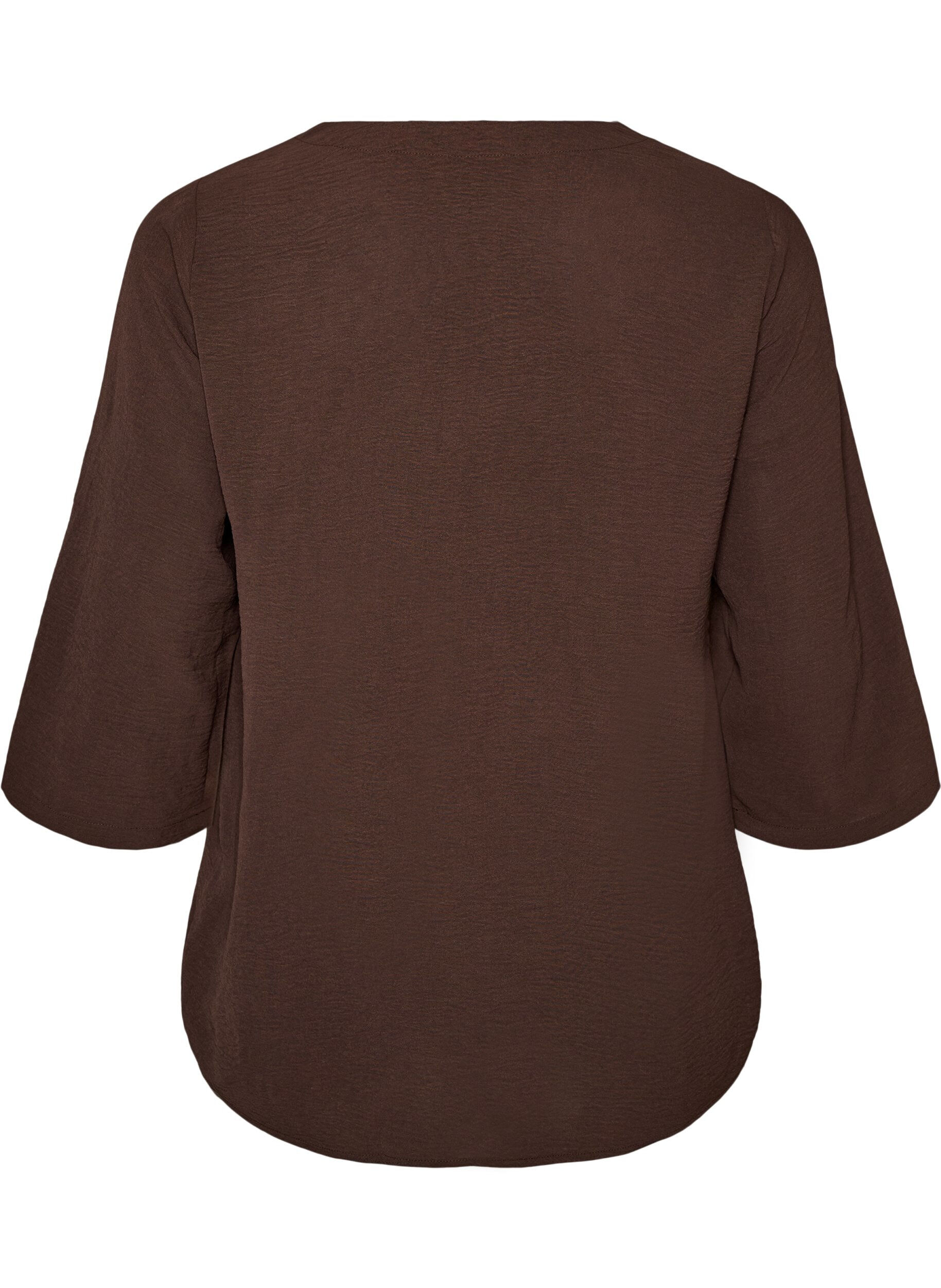 ZizzifashionBlouse with 3/4 sleeves, Brown, Packshot image number 1