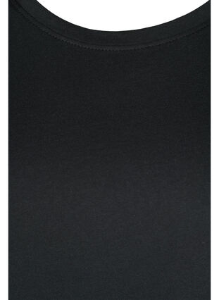Cotton sports t-shirt with text and short sleeves, Black, Packshot image number 2
