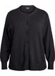 Cardigan with round neck and fabric-covered buttons, Black, Packshot image number 0