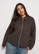Short jacket with shirt collar and zip, Brown, Model image number 0