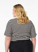 Striped T-shirt with ribbed texture, Black, Model image number 2