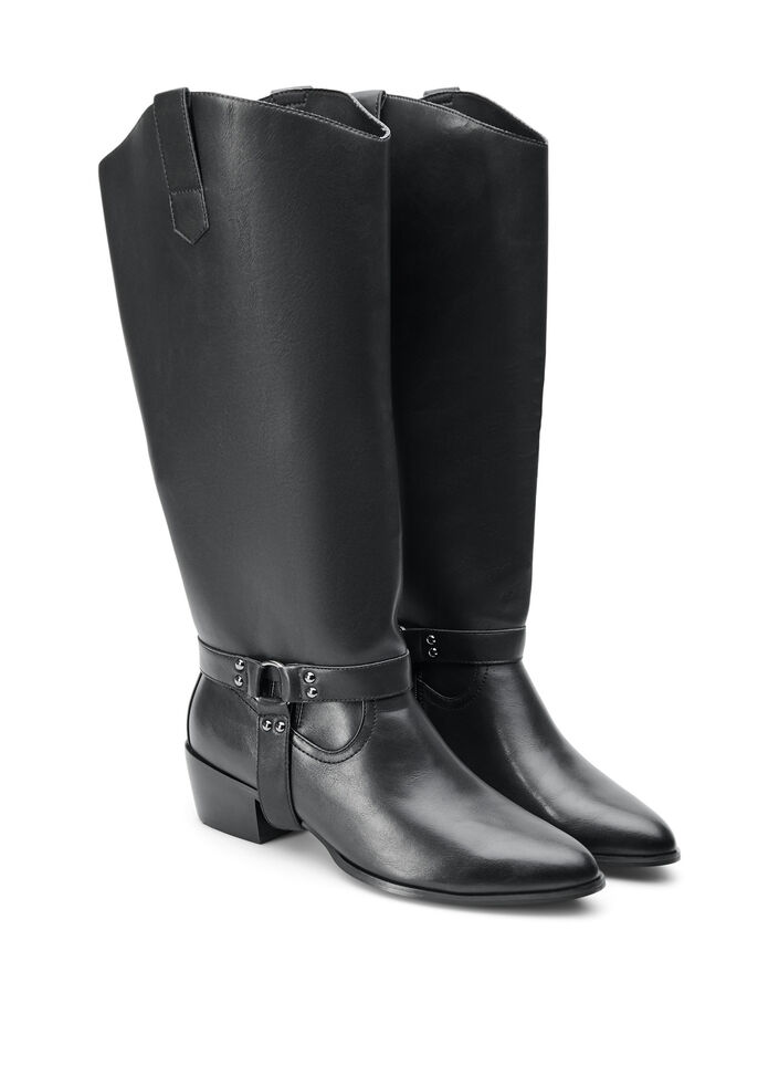 Long boot with detachable shaft, Black, Packshot image number 1