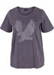 Cotton t-shirt in acid wash and stones, Dark Grey Wash, Packshot image number 0