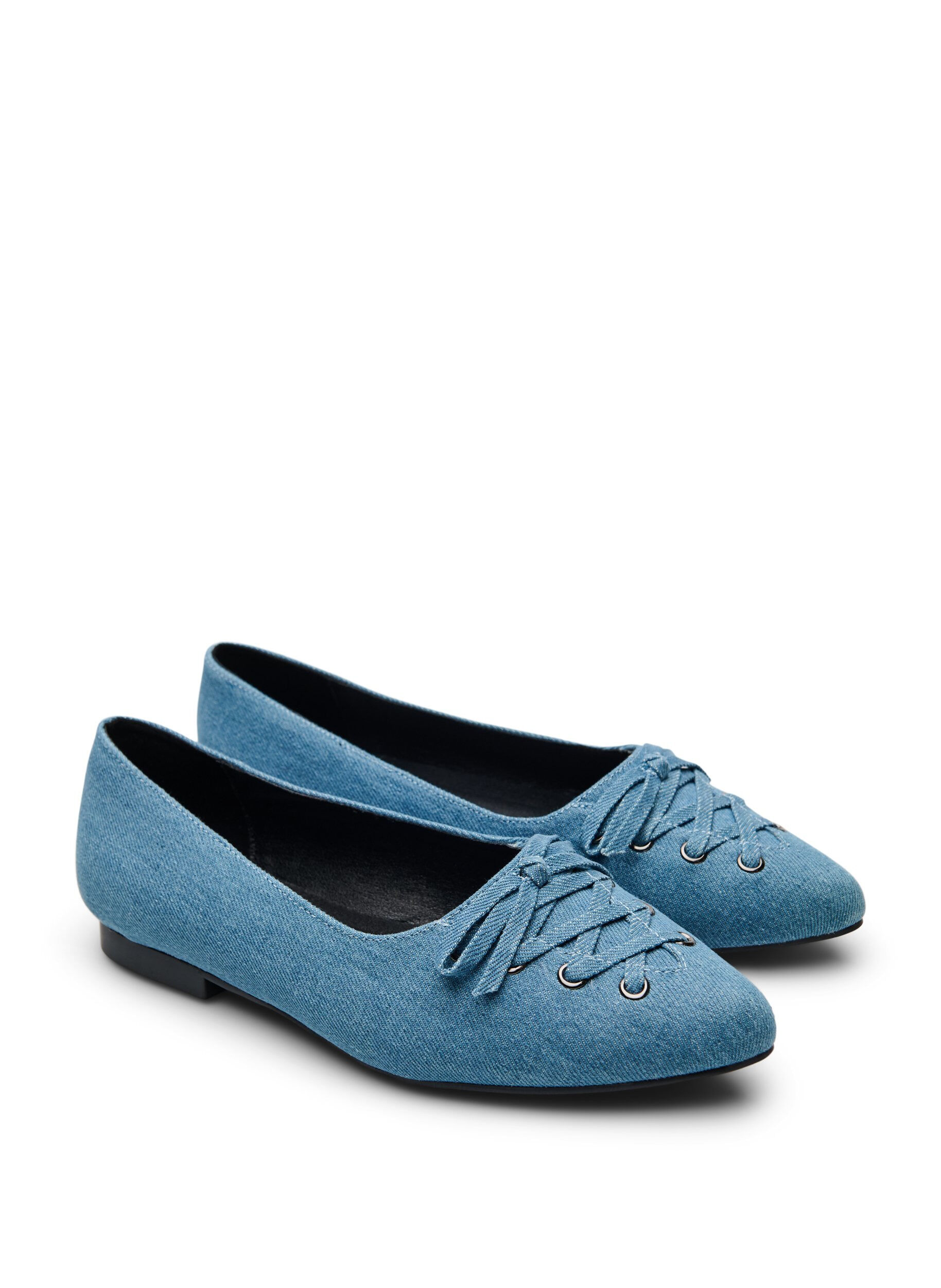 Zizzifashion Ballerina with lace-up detail, Blue, Packshot image number 1