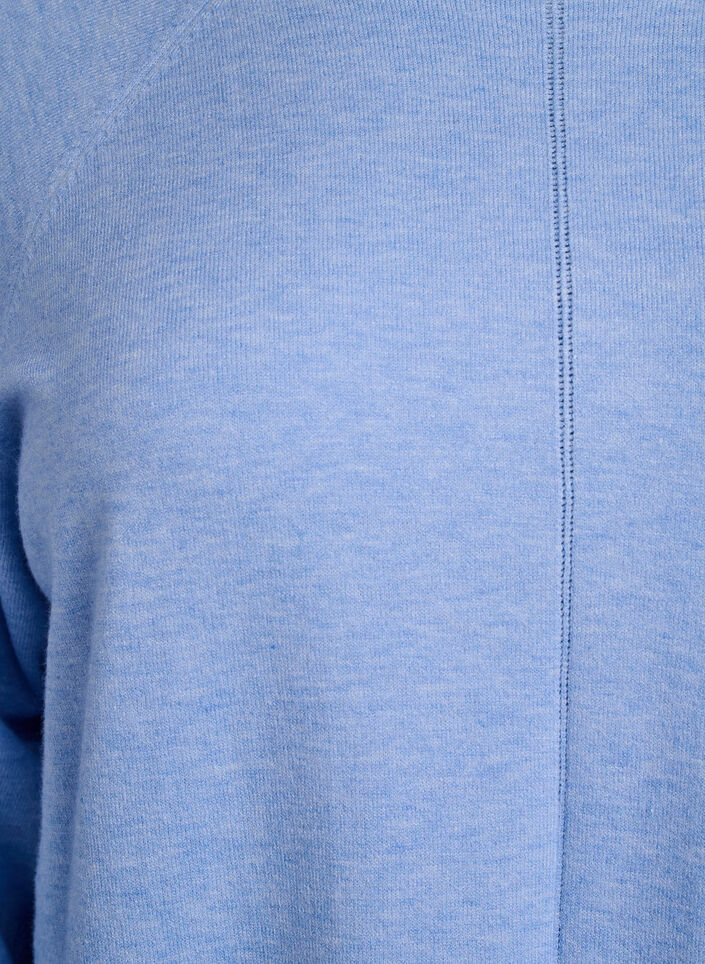 Knitted dress with a round neck and knitted pattern, Della R. Blue Mel., Packshot image number 2