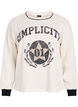 Sweatshirt in structured jersey with front print, Beige, Packshot image number 0