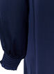 Satin dress with long sleeves and V-neck, Blue, Packshot image number 3
