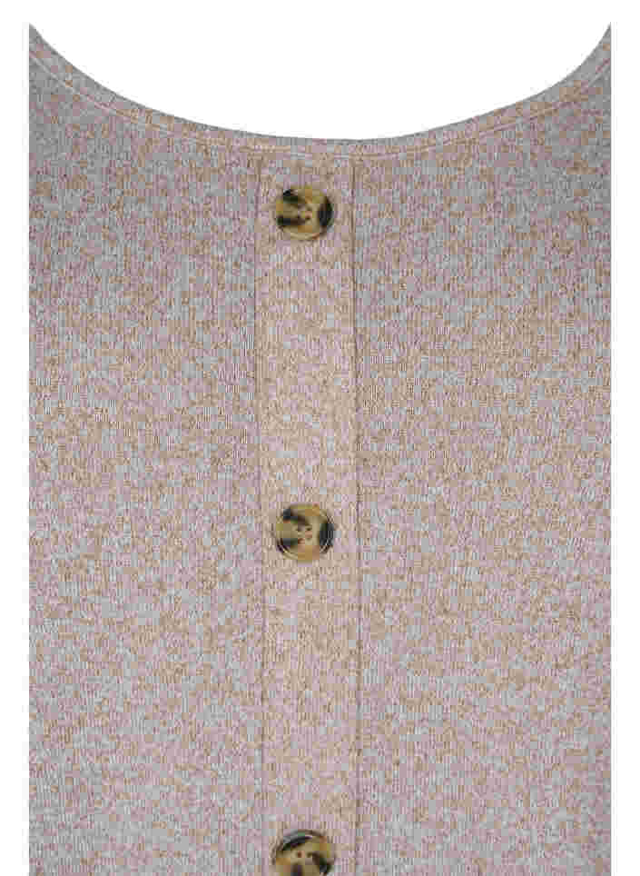Blouse with buttons and 3/4 sleeves, Umber Melange, Packshot image number 2