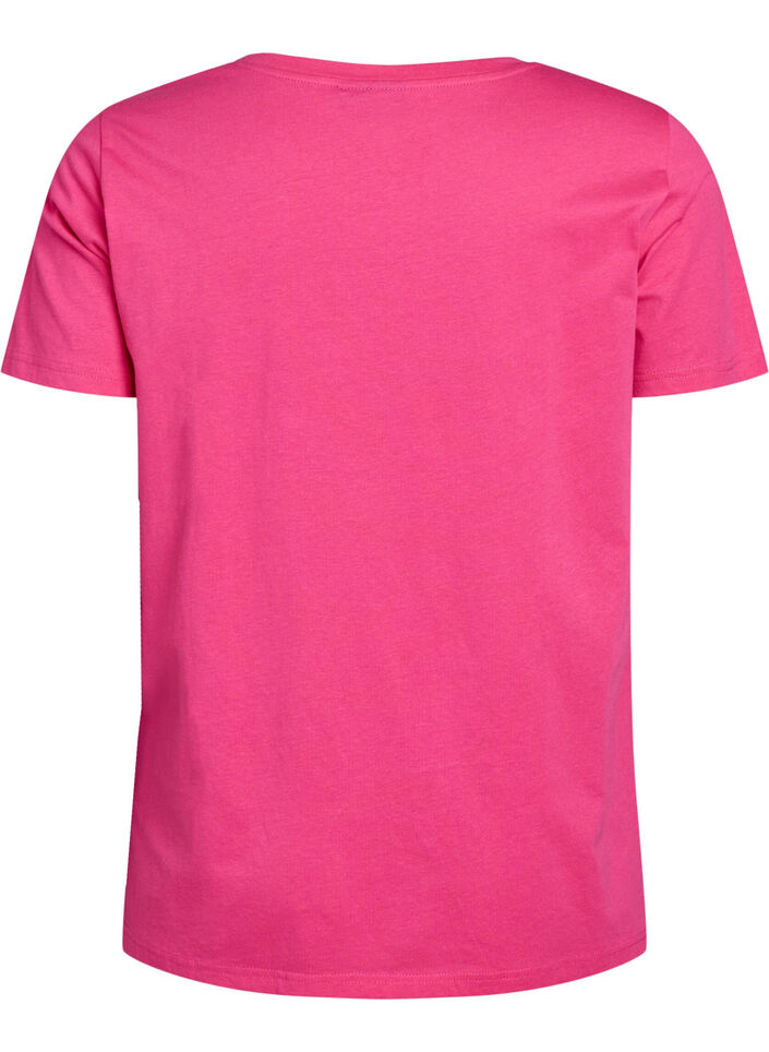 Cotton T-shirt with motif, Raspberry w. Bows, Packshot image number 1