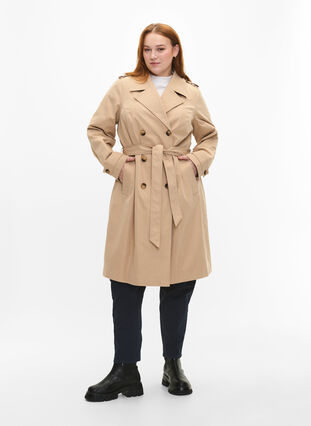 Trench coat with pockets and belt, Nomad, Model image number 3
