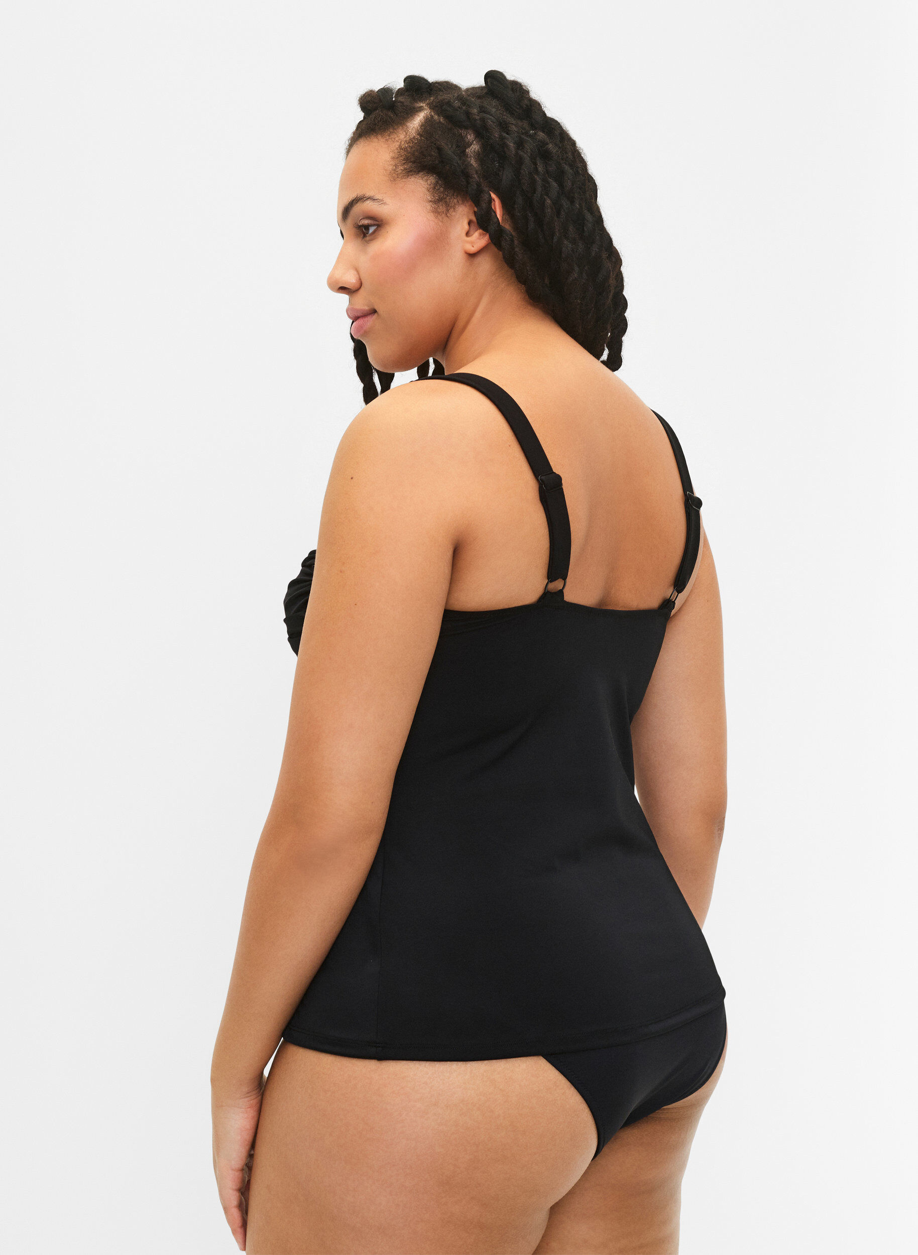 Zizzifashion Draped tankini, Black, Model image number 2