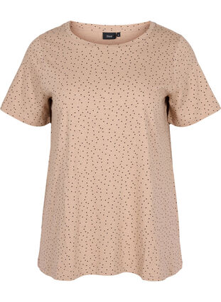 Cotton t-shirt with polka dots, Neutral w. Dots, Packshot image number 0