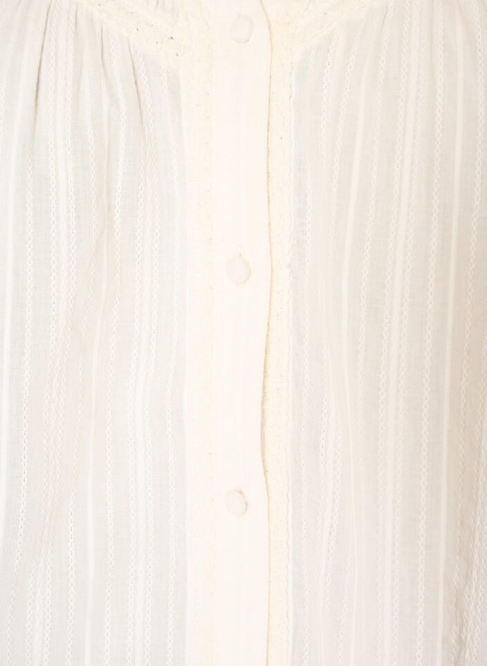 Cotton blouse with decorative bands, Vanilla, Packshot image number 2
