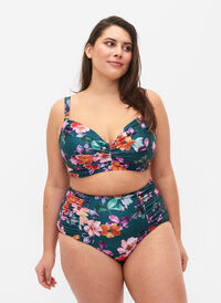 Floral bikini bottom with high waist, Meave Print, Model