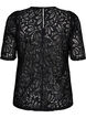 Lace blouse with short sleeves, Black, Packshot image number 1