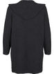 Long knitted cardigan with wool and hood, Dark Grey Melange, Packshot image number 1