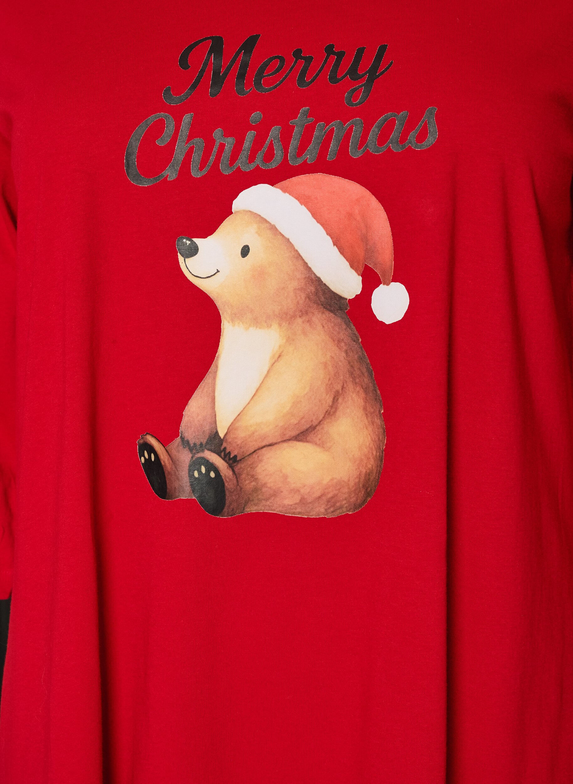 ZizzifashionNightdress in organic cotton with Christmas motif, Red, Packshot image number 2