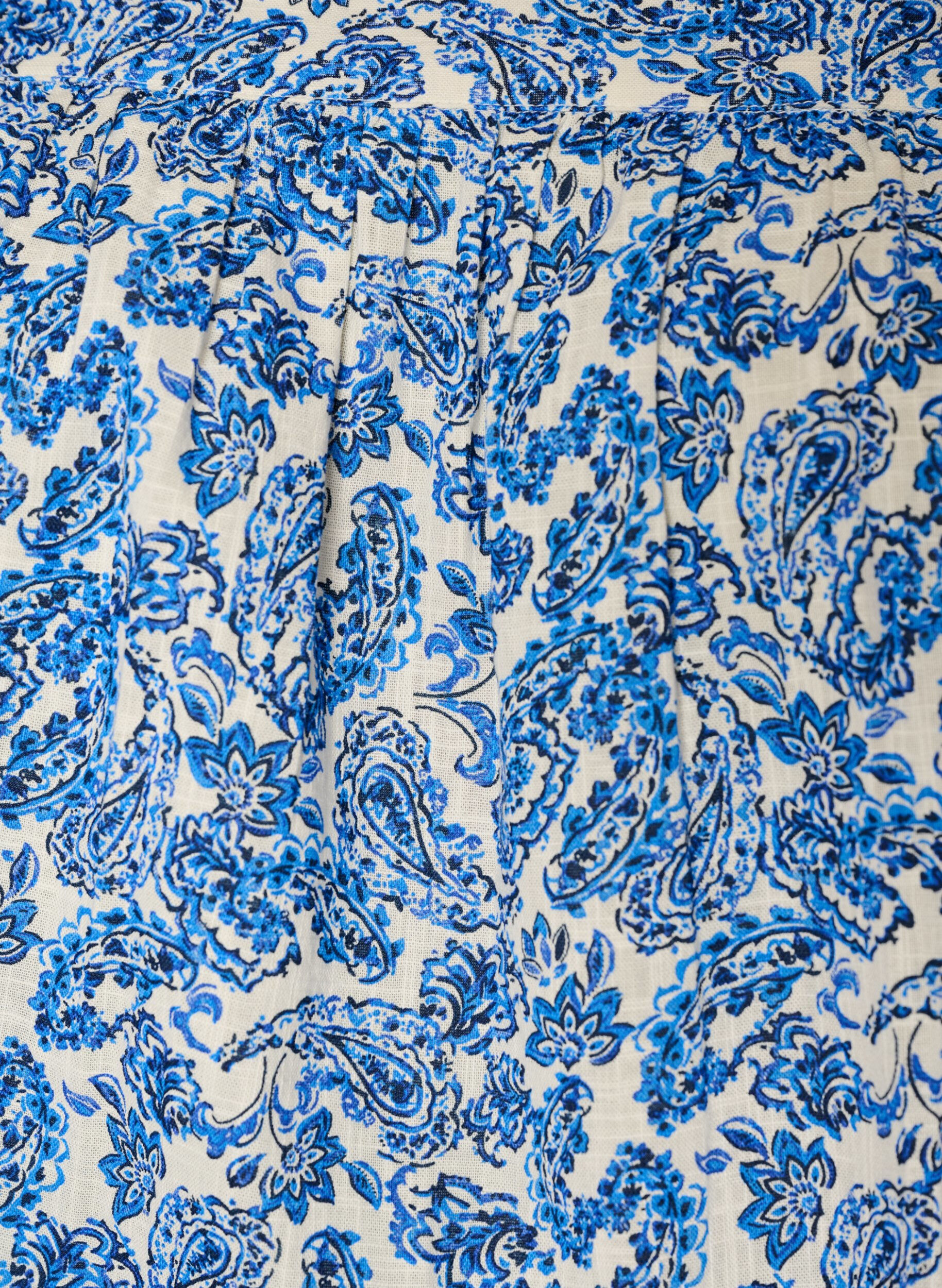 ZizzifashionCotton blouse with a square neckline, Blue, Packshot image number 2
