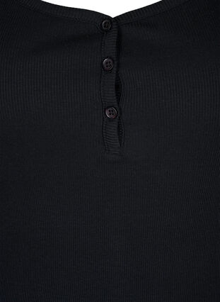 Rib tank top with buttons, Black, Packshot image number 2
