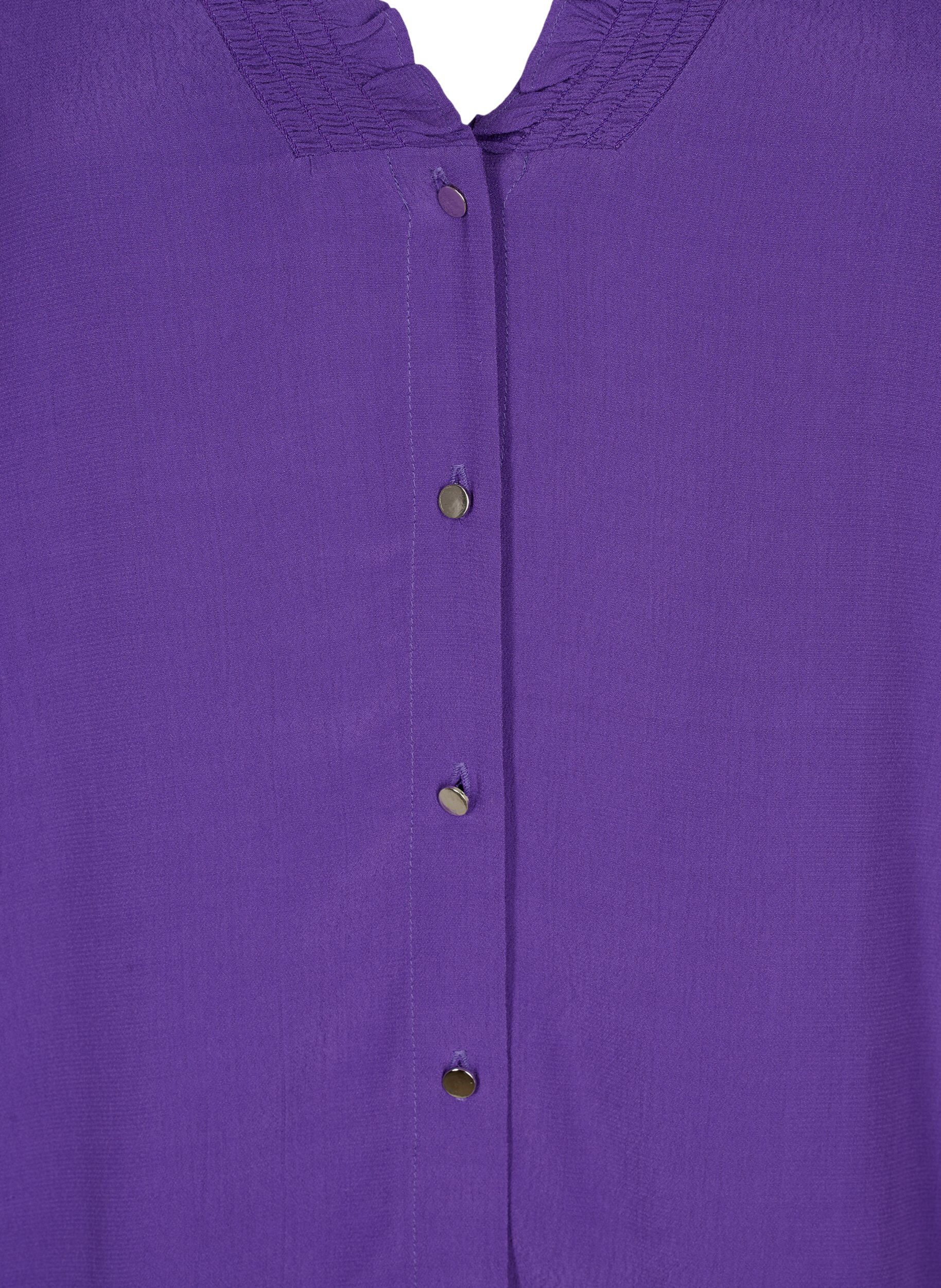 Zizzifashion Long-sleeved shirt blouse in viscose, Heliotrope, Packshot image number 2