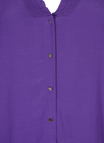 Long-sleeved shirt blouse in viscose, Heliotrope, Packshot image number 2