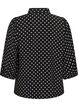 Shirt with dotted pattern and 3/4 sleeves, Black, Packshot image number 1