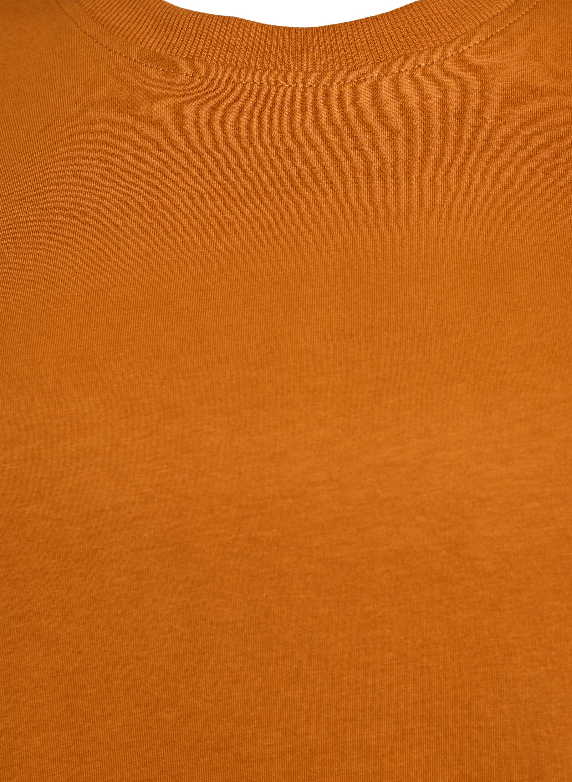ZizzifashionBasic cotton T-shirt with round neck, Orange, Packshot image number 2
