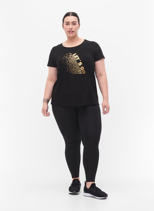 Sports t-shirt with print, Black w. Let's Go, Model image number 2