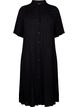 Viscose shirt dress with short sleeves, Black, Packshot image number 0