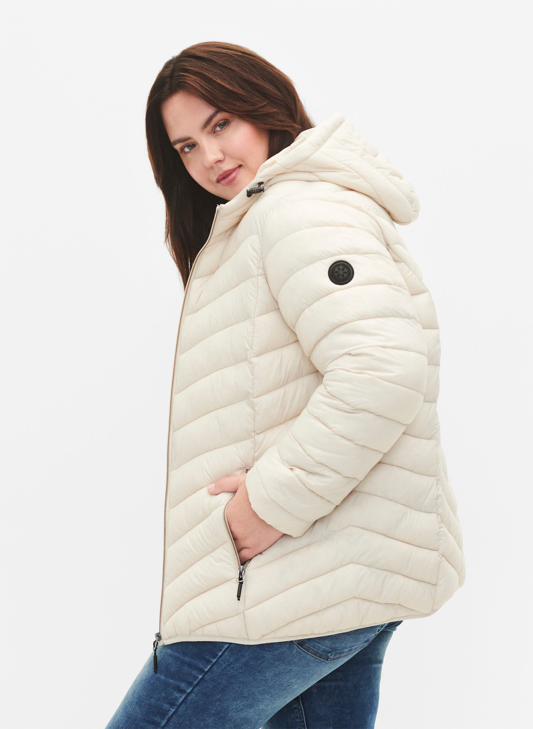 ZizzifashionLightweight jacket with hood, Beige, Model image number 3