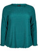 Long-sleeved blouse with rhinestones, Green, Packshot image number 0