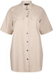 Striped tunic with buttons and chest pockets, Beige, Packshot image number 0