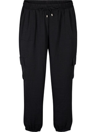 Trousers with cargo pockets, Black, Packshot image number 0