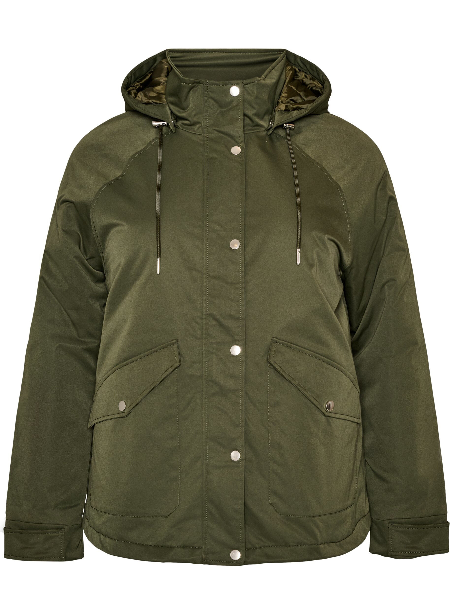 ZizzifashionPadded parka with a detachable hood, Green, Packshot image number 0