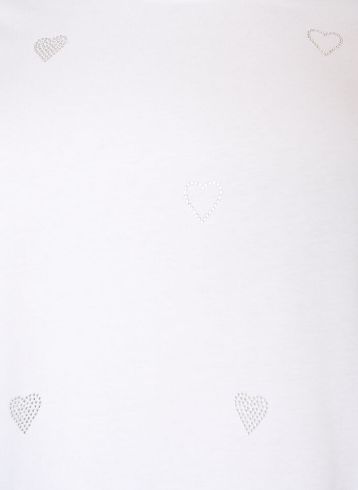 Organic cotton t-shirt with hearts, White, Packshot image number 2