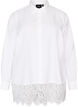 Loose shirt with a wide lace trim, White, Packshot image number 0